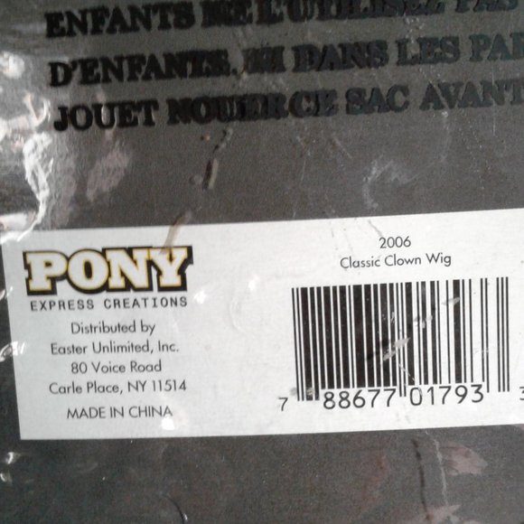 Classic Clown Wig 2006 Adult Wig and Bow Tie NEW - Picture 3 of 4